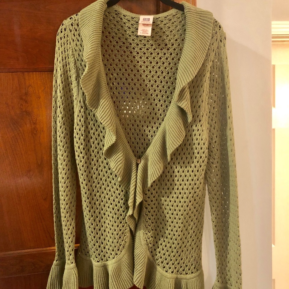 Sweater acrylic blend crochet, green